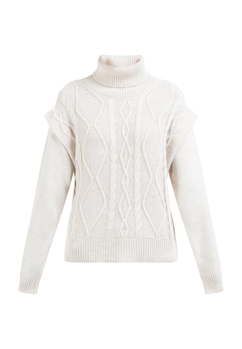 Dreimaster Strickpullover Damen Wollweiß - Image 1