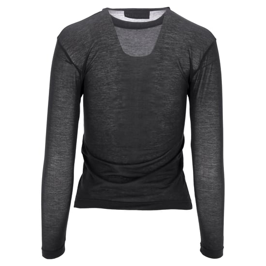 Balenciaga Enganliegendes Rundhals-Langarmshirt aus grauer Baumwolle - Image 3