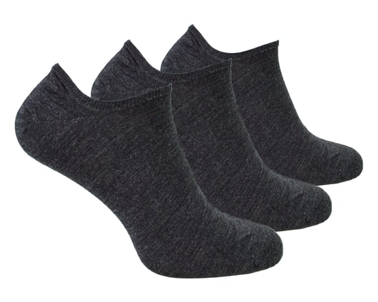 Steven - 3 Paare Multipack Herren Merinowolle unsichtbare Socken - Charcoal - Image 1