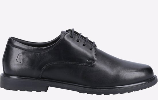 Hush Puppies Verity Slip On Leder Damen Schwarze Brogues Schuhe - Image 1