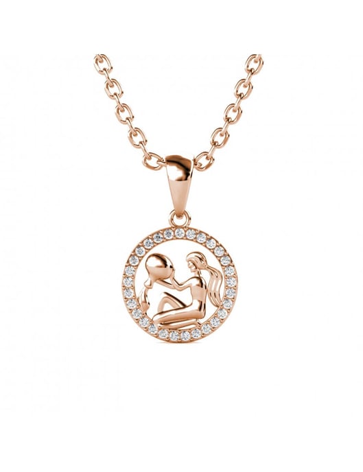 Wassermann Tierkreiszeichen Anhänger - Rose Gold und Kristall - Image 1