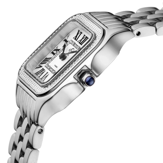 GV2 Milan Damen Schweizer Quarz Silber Zifferblatt Edelstahl Diamanten Uhr - Image 2