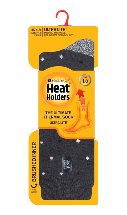 Heat Holders Damen Ultra Lite Thermo-Socken mit gebürstetem Innengarn, Anthrazitflecken (Beere) - Image 2