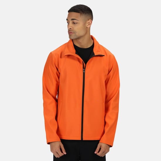 Regatta Standout Mens Ablaze Printable Soft Shell Jacket (Magma Orange/Black)
