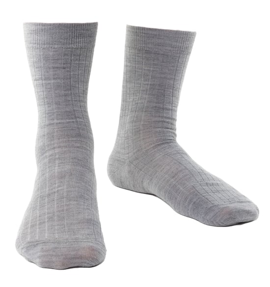Steven - Socken aus Merinowolle für Herren mit lockerem, weichem Oberteil für geschwollene Füße - Hellgrau - Image 1