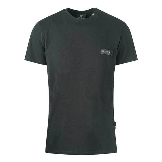 Plein Sport Leder Patch Logo Schwarzes T-Shirt - Image 1