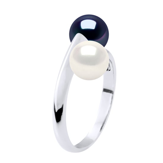 Ring You & Me - 2 Real Cultured Freshwater Pearls Round 6-7 mm - Quality AAA