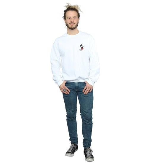 Disney Herren Mickey Mouse Kickin Retro Chest Sweatshirt (Weiß) - Image 4