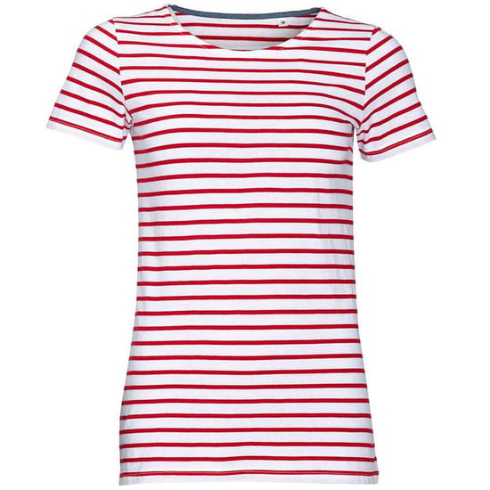 SOLS - "Miles" T-Shirt Rundhalsausschnitt für Damen (Weiß/Rot) - Image 1