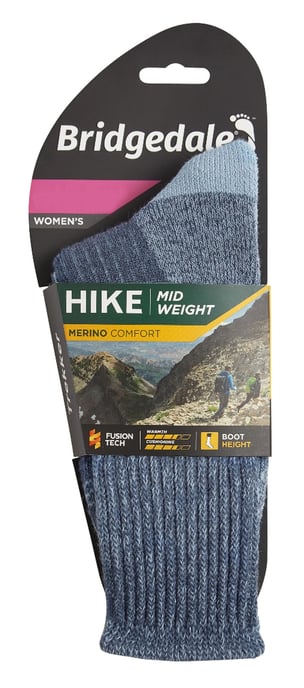 Bridgedale - Damen Wandern Midweight Merinowolle Socken - Blau - Image 2