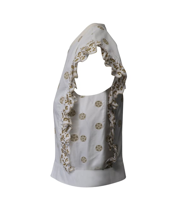 Chloe Broderie Anglaise Crop-Top aus weißer Baumwolle - Image 2