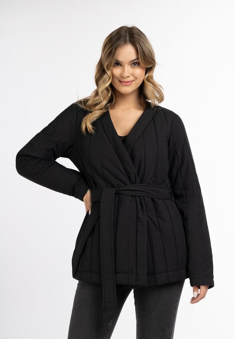 Dreimaster Baumwolljacke mit leichter Wattierung Damen Schwarz - Image 2