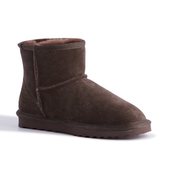 Aus Wooli "Bondi" Australia Short Sheepskin Ankle Boot, Chocolate