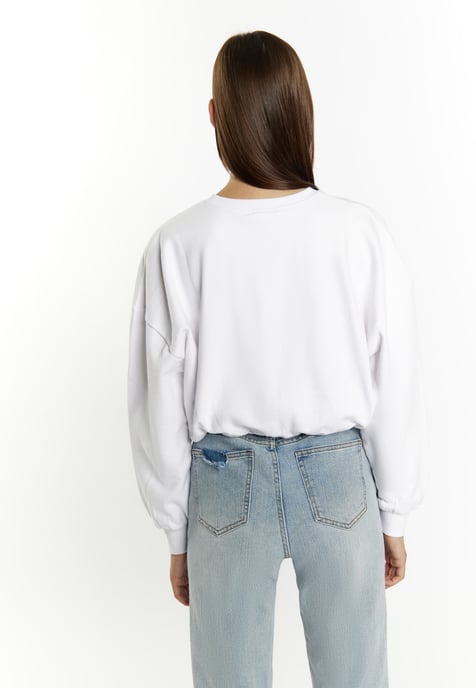 Mymo Sweatshirt kurz Damen weiss - Image 4