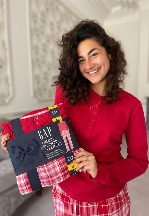 GAP Damen Pyjama Flanell Schlafset in Rot Tartan - Image 4