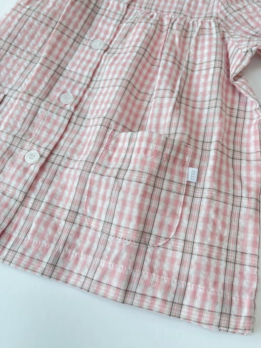Girls' Pink Check Cotton Traditional Summer Pajamas!