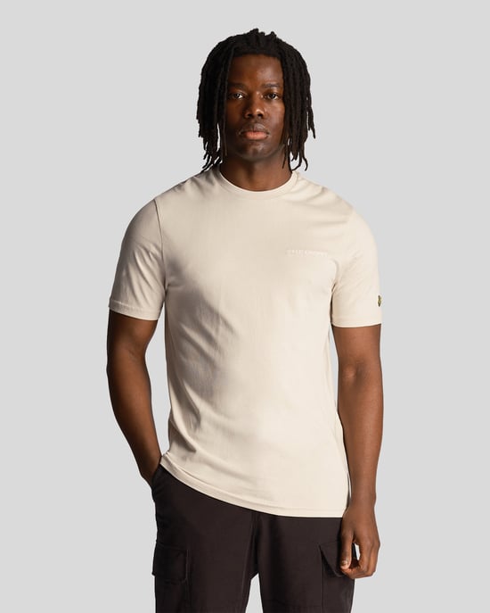 Lyle & Scott Herren-T-Shirt mit Stickerei in Beige - Image 3