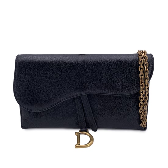 Dior Leder Geldbörse Satteltasche mit Kette - Image 1