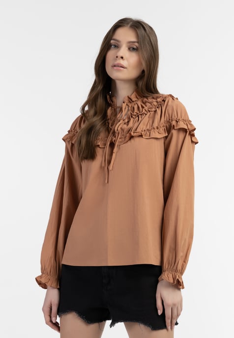 Dreimaster Bluse Damen hellrost - Image 3
