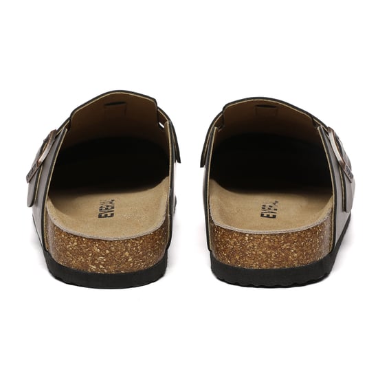 EVER AU Herren Hardhead Leder Komfort Clog Sandalen - Braunes geöltes Leder - Image 4