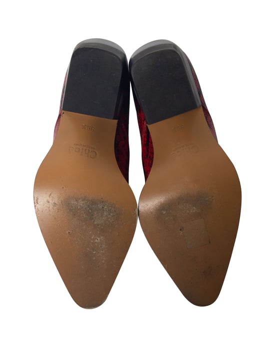 Chloé Rylee Schlangenleder-Ankle Boots aus rotem Leder - Image 5
