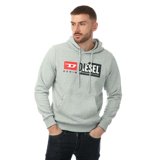 Men's Diesel S-Girk Cuty Felpa Hoodie in Grey