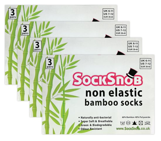 Locker sitzende Bambussocken für Herren | 12 Paar Multipack | Sock Snob | Diabetikerfreundliche Socken mit weichem Oberteil - Beige - Image 2