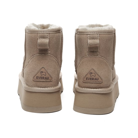 EVER AU Damen Leder Plateau Kurzstiefel - Dusky - Image 5