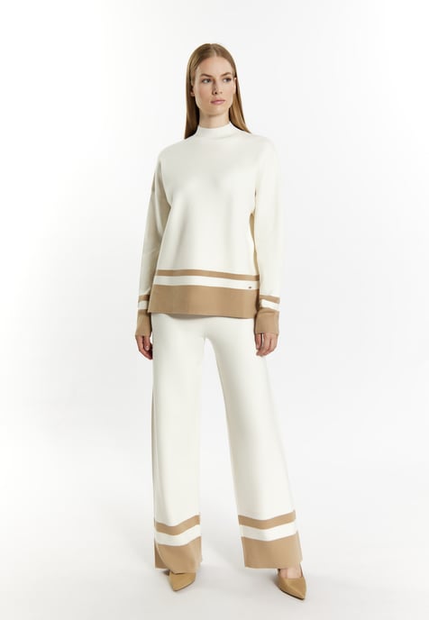 Dreimaster Strickhose Damen Wollweiss Beige - Image 2