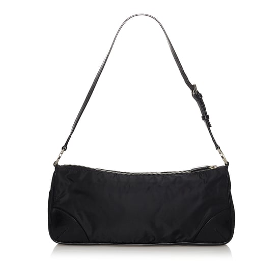 Vintage Prada Tessuto Shoulder Bag Black