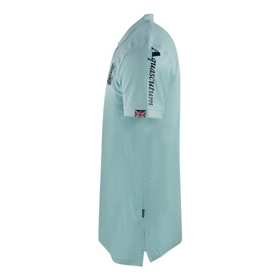 Aquascutum Branded Sleeve Hellblaues Poloshirt - Image 3
