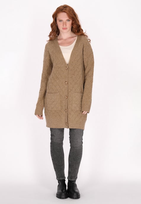 Dreimaster Cardigan Damen Braun Beige - Image 2