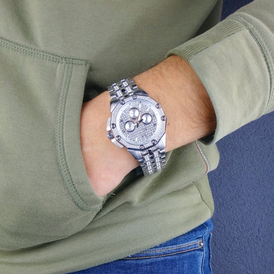 Bulova Kristall Herren Silber Uhr 96C134 - Image 4