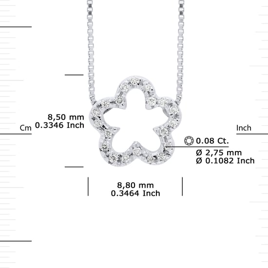 DIADEMA - Necklace with Diamonds - Flower - White Gold