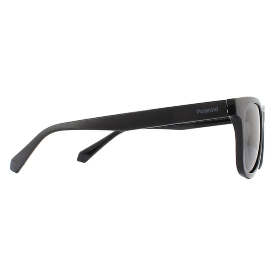 Polaroid Rectangle Mens Black Grey Polarized Sunglasses