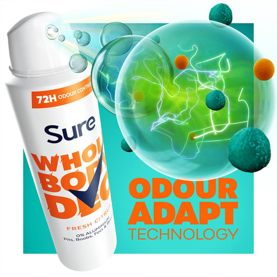 Sure Women Fresh Citrus Whole Body Deodorant Spray Aluminium Free 150ml, 3 Pack