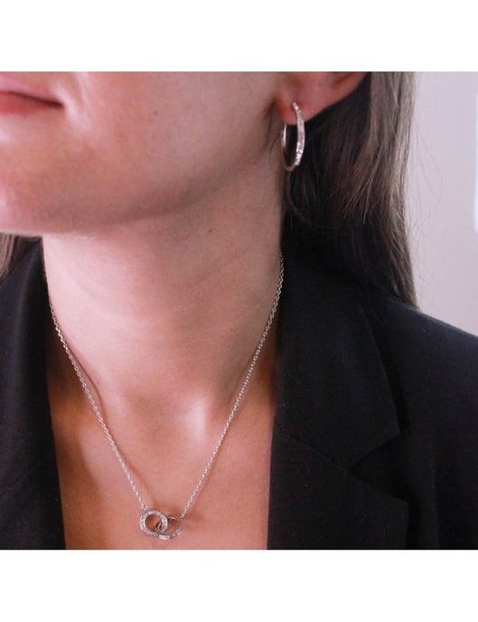 Parures Chic Circle Twin - Argenté et Cristal - Image 2