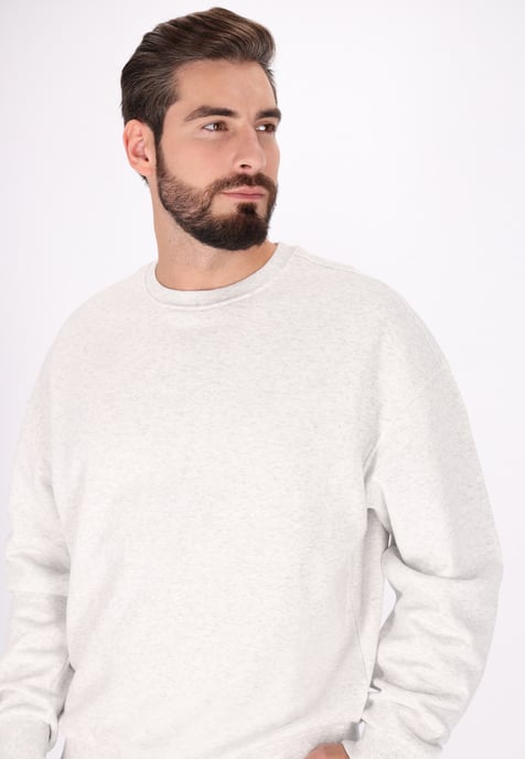 Dreimaster Sweatshirt Herren Wollweiß-Melange - Image 5