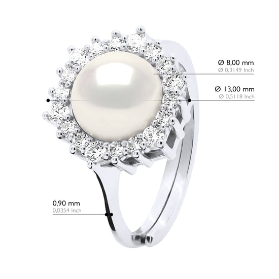 Ringschmuck - Echte Süßwasser-Zuchtperle, rund 8-9 mm - Image 2