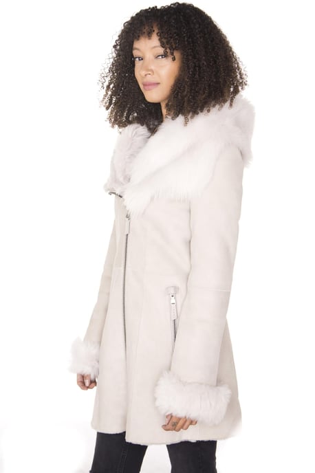 Ladies suede merino lambskin coat Samara