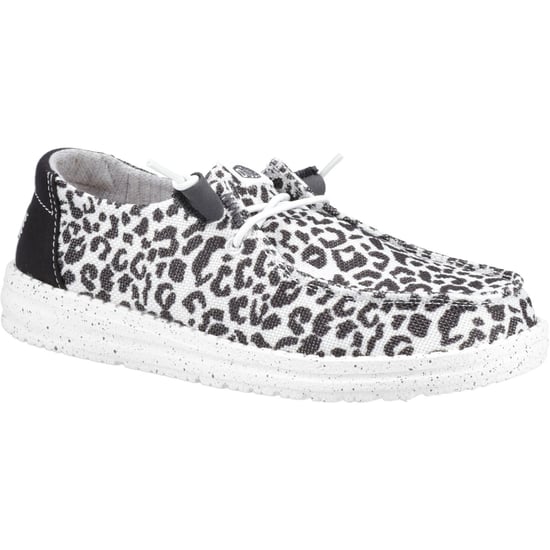 HEYDUDE Wendy Leopard Baumwollmischung Damen Schwarz/Grau Loafers - Image 1