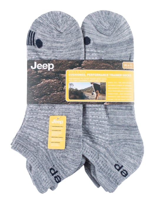 JEEP - 6 Paar Herren Baumwolle gepolstert Sport Knöchel Outdoor Socken - Image 2