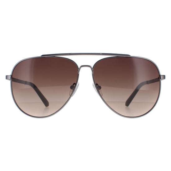 Guess Aviator Mens Matte Gunmetal Brown Gradient GU00059