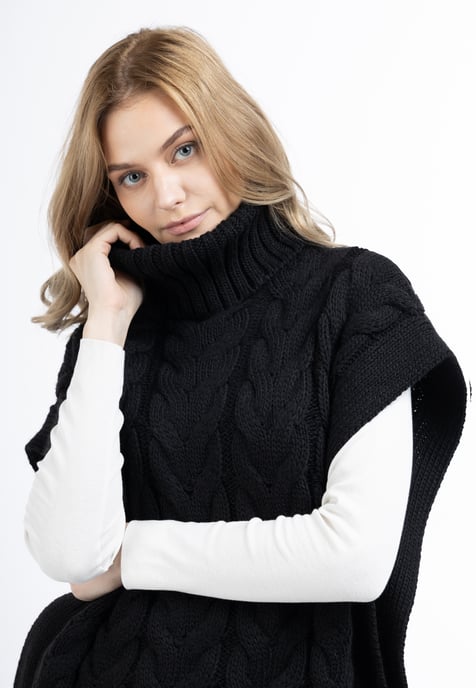 Dreimaster Strickweste Damen SCHWARZ - Image 5