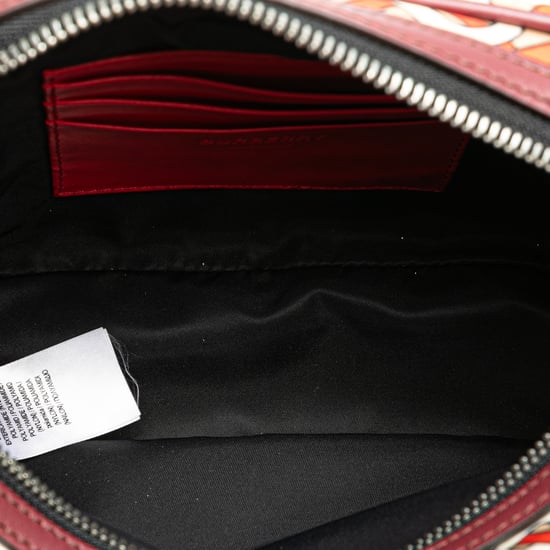 Vintage Burberry TB Monogramm Nylon Paddy Crossbody Orange - Image 4