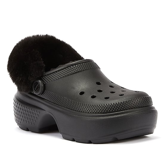 Stomp Lined Pantoletten - Crocs - Thermoplastik - Schwarz - Image 2
