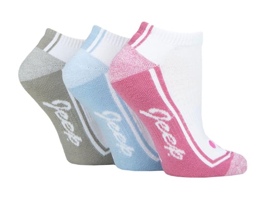 Damen Performance Trainer Socken | Jeep | Atmungsaktive dicke Outdoor gepolsterte Low Cut Socken mit Bogen unterstützt - Weiß - Image 1