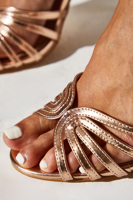 Wide Fit Tilda Lattice Front High Heeled Sandals