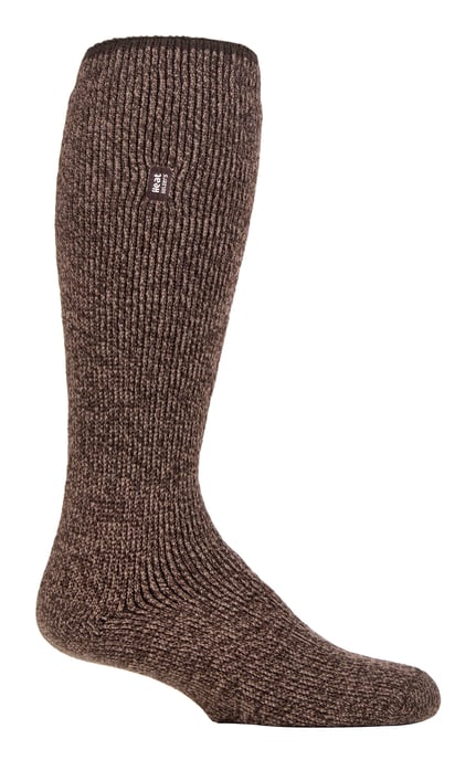 Heat Holders - Mens Long Leg Outdoor Merino Wool Thermal Socks with Reinforced Heel and Toe for Winter - Brown - Image 1