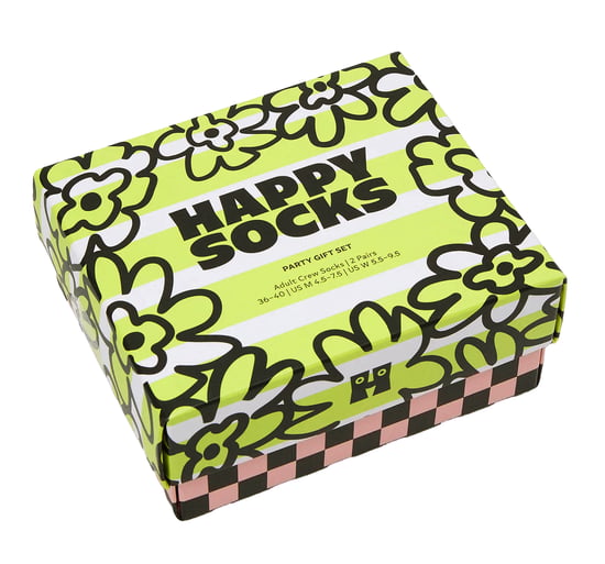 2er Pack Unisex Bunte Partysocken Geschenkbox Set - Gelb - Image 2